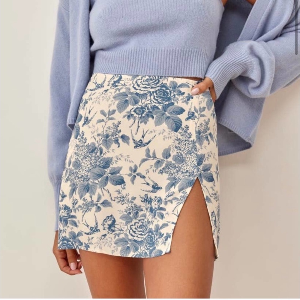 Reformation Margot Crepe Mini Skirt
